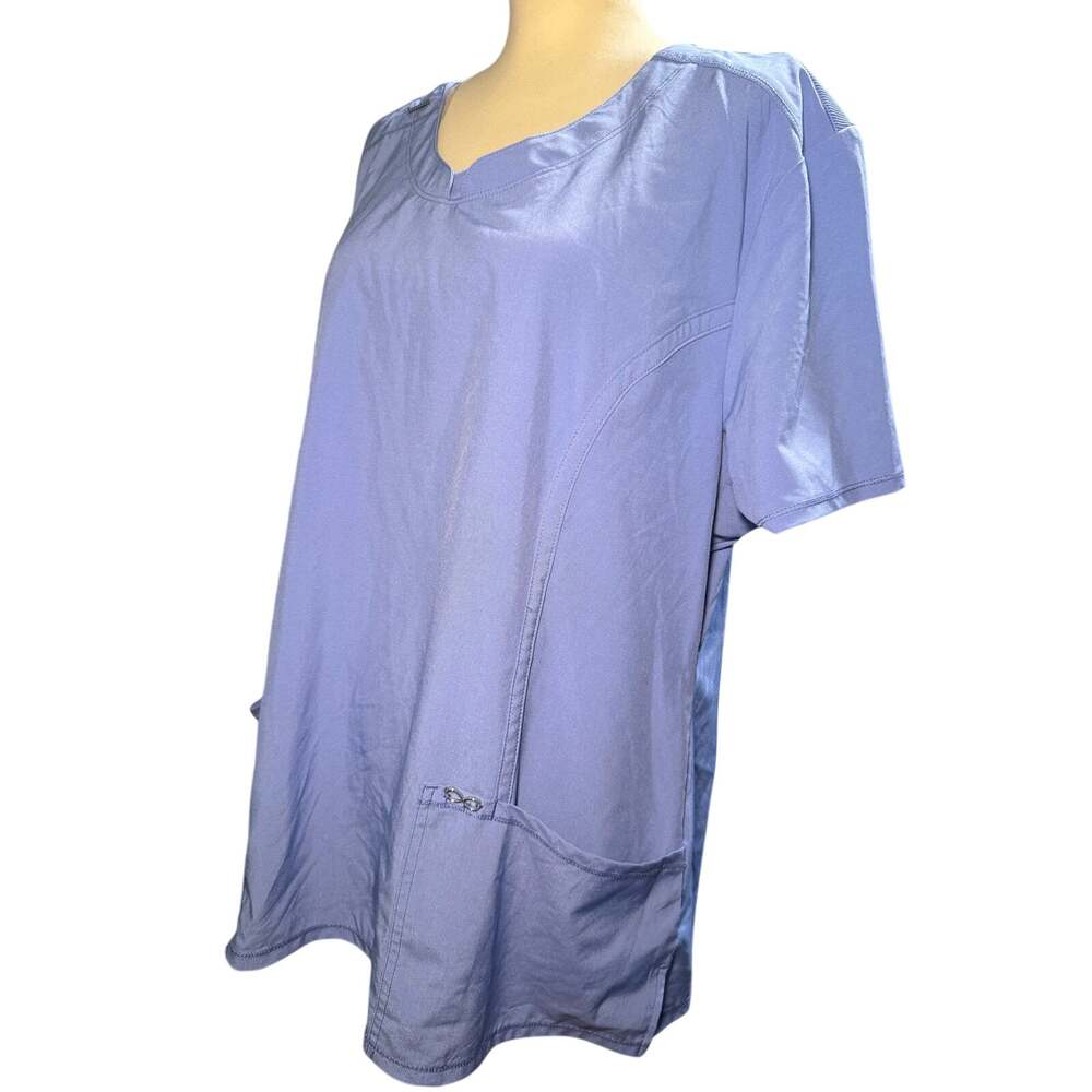 Cherokee Infinity Round Neck Scrub Top, Ciel Blue, Women's Plus Size 2XL - Picture 4 of 9